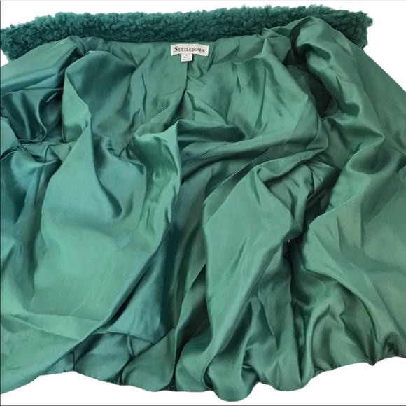 Teal Green Soft Faux Fur Teddy Crop Jacket - Picture 7 of 9